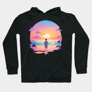 Man walking on the beach Hoodie